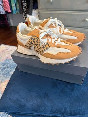 New Balance Tan & Cream Leopard Accent Women's Sneakers
